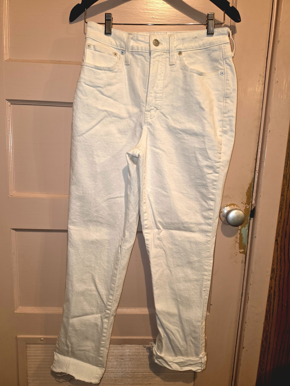 Madewell The Curvy Perfect Vintage Crop Jean Tile White NO686 28